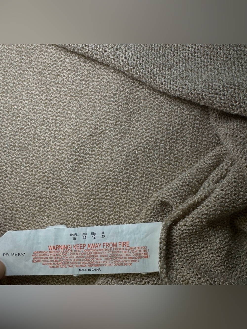 NWOT - PRIMARK Knit Dress
Long| Tan/Cream | Size 12-Boho Beach Pullover NEW - Picture 6 of 12